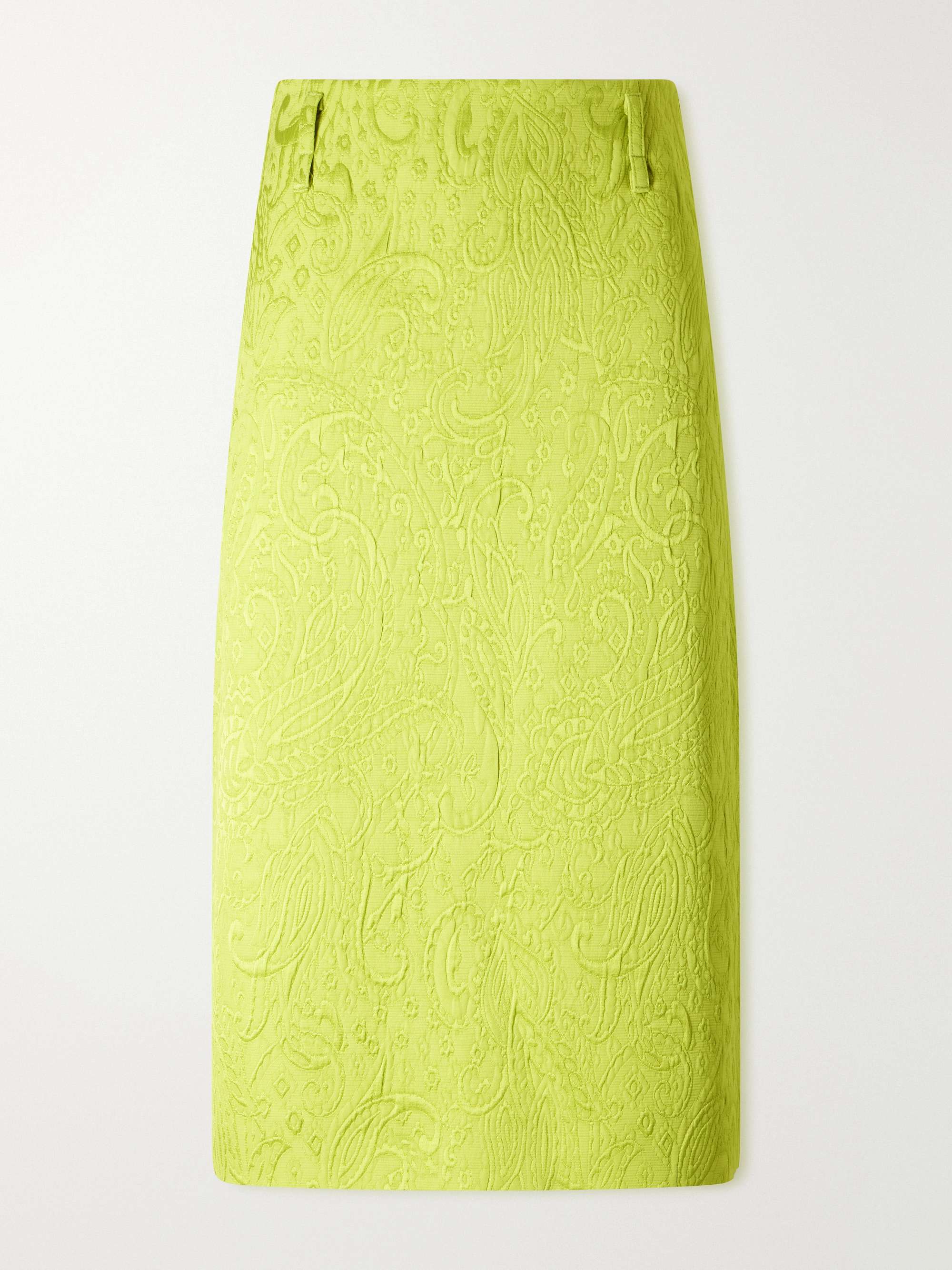Paisley Motif Matelass&amp;eacute; Jacquard Midi Skirt