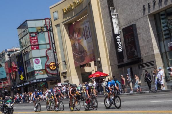 Nathan Haas (Garmin-Barracuda) takes his turn at the front of the seven-man breakaway