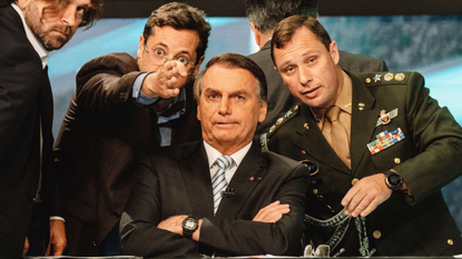 Jair Bolsonaro, former President of Brazil, during interview broadcast at SBT Television channel, Sao Paulo, Brazil