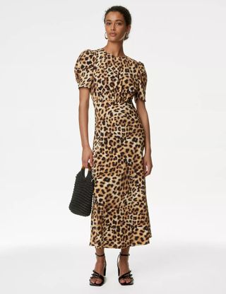 M&S Collection vestido de tarde con estampado de leopardo
