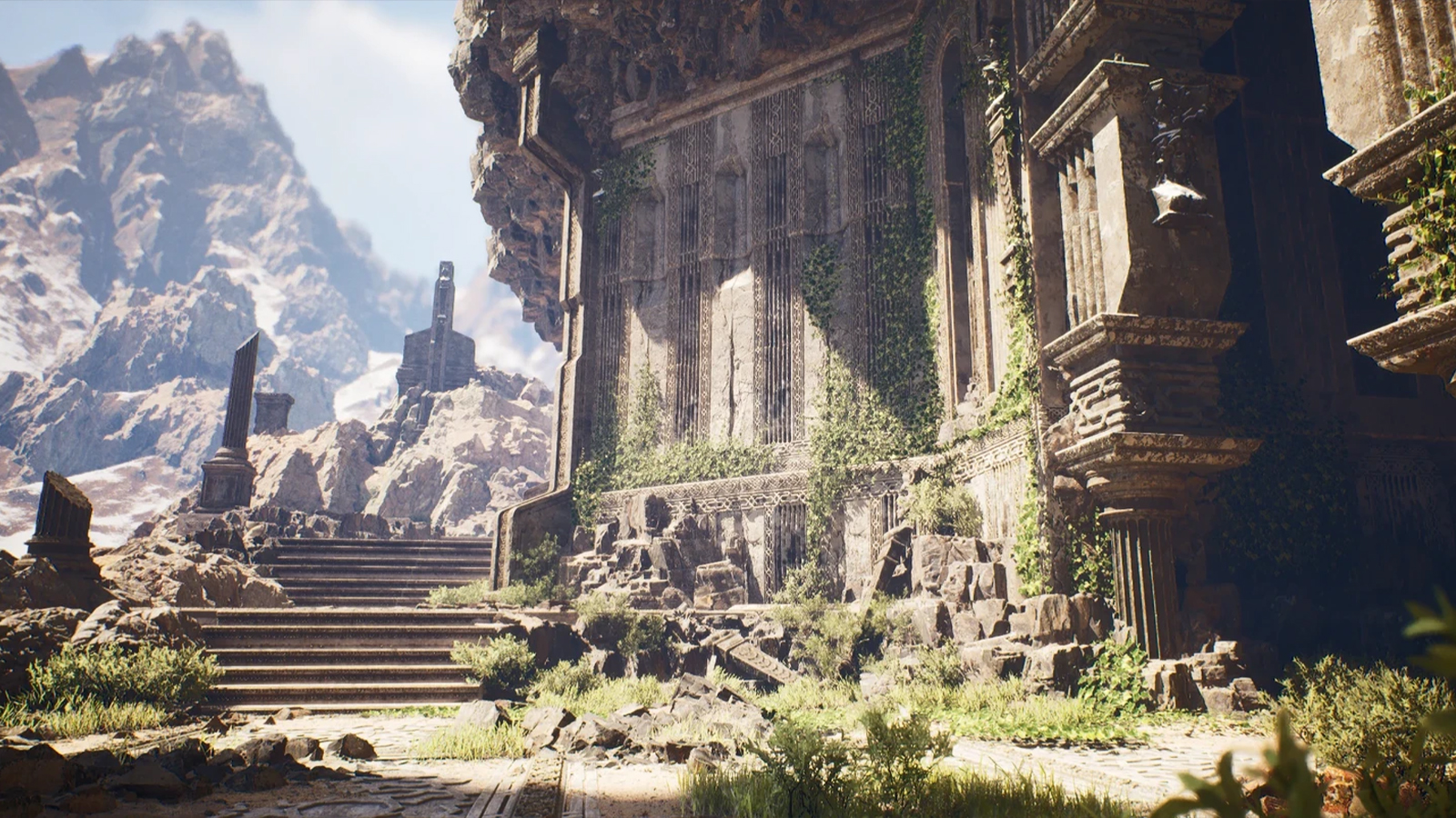 3D models of a ruined temple