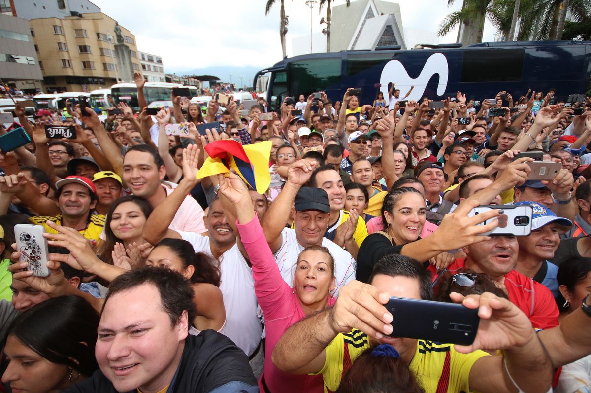The Colombian tifosi out in force