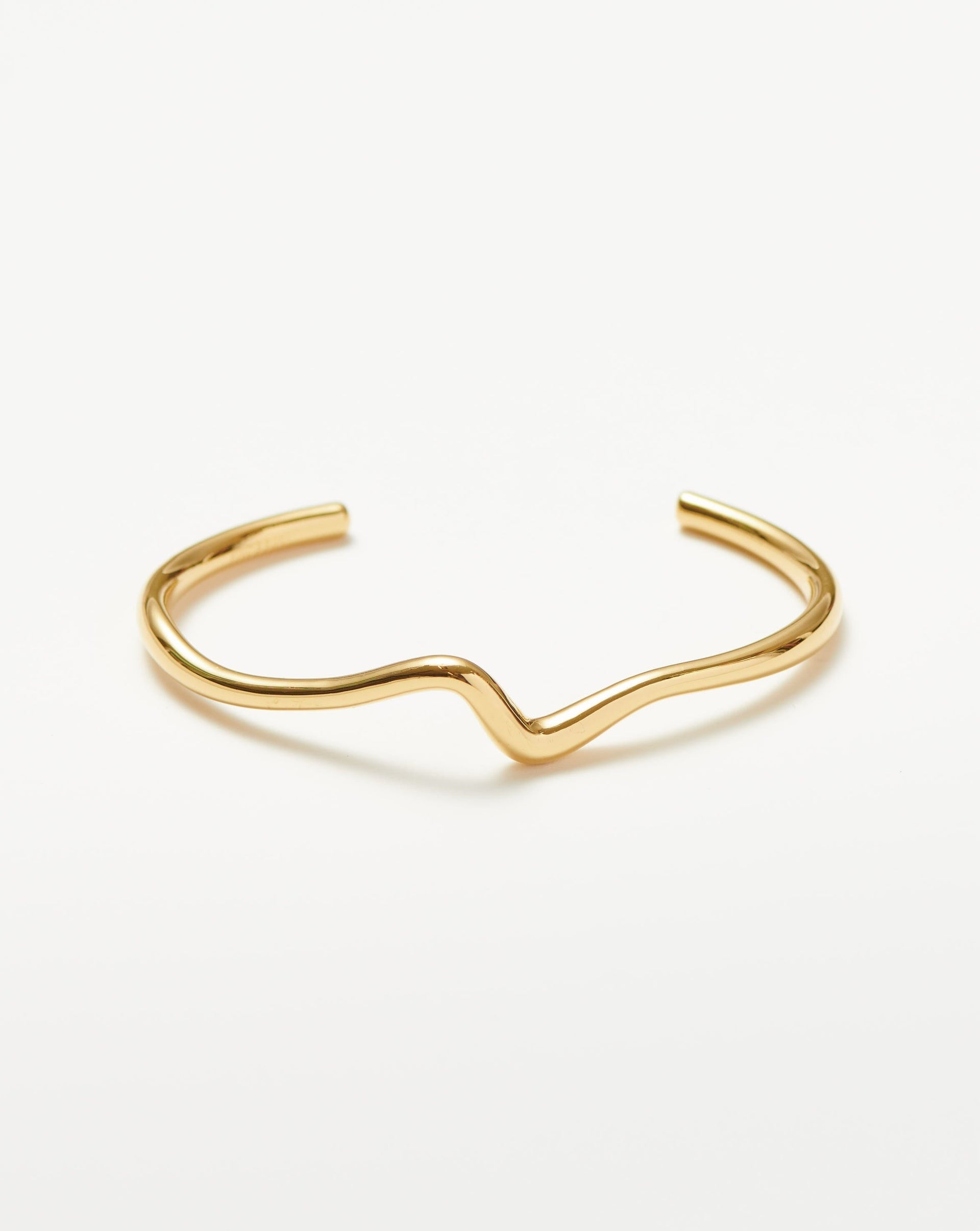Molten Wave Cuff Bracelet - 18ct Gold Plated / S - 15.5cm