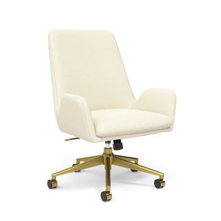 Desk Chair in cream with gold legs