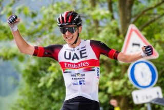 Tadej POGACAR of UAE TEAM EMIRATES celebrate victory during 2nd Stage of 27th Tour of Slovenia 2021 cycling race between Zalec and Celje 147 km on June 10 2021 in Slovenia Photo by Matic Klansek Velej Sportida