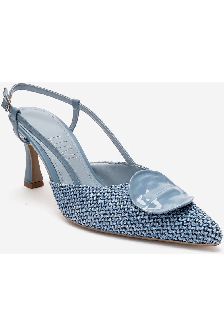 Levia Woven Pointed Toe Slingback Pump