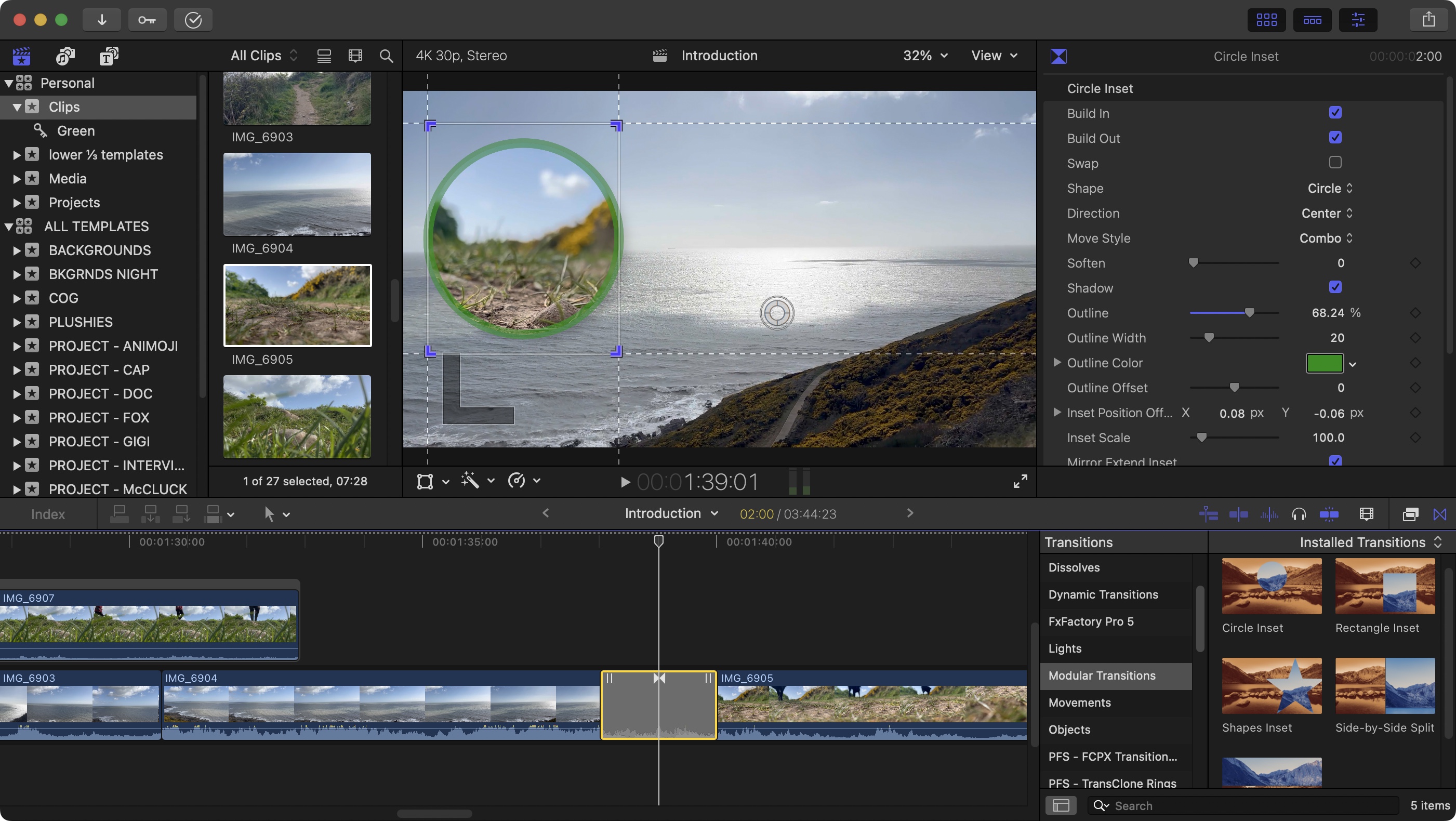 Screenshot of Final Cut Pro 11.1 in action