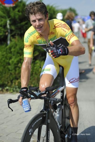 Jakob Fuglsang (Den) RadioShack-Nissan happy after defending his overall lead at Int. &Ouml;sterreich-Rundfahrt-Tour of Austria