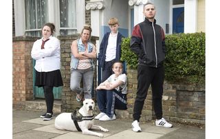 The Taylor Family Keanu Taylor (DANNY WALTERS), Riley Taylor (TOM JACOBS), Chatham Taylor (ALFIE JACOBS), Bronson the dog, Karen Taylor (LORRAINE STANLEY), Bernadette Taylor (CLAIR NORRIS)