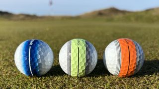 Photo of the TaylorMade 2025 Tour Response Stripe Golf Ball range