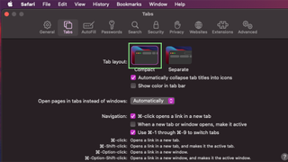 How to switch to compact tabs on Safari