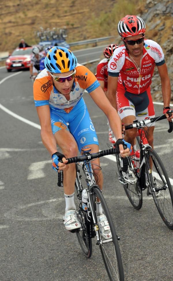 Ryder Hesjedal (Garmin-Slipstream) in the break on the Vuelta stage 12.
