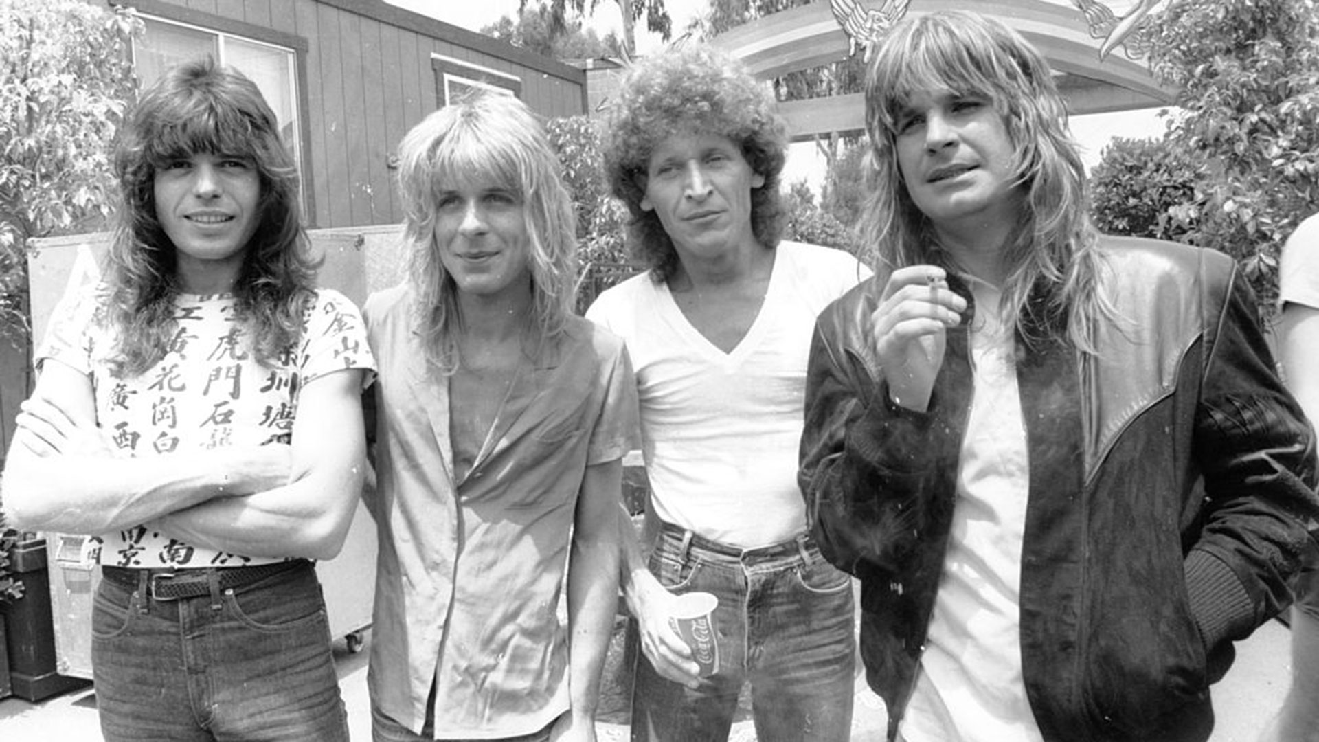 Rudy Sarzo, Randy Rhoads, Tommy Aldridge and Ozzy Osbourne in pictured together in 1981
