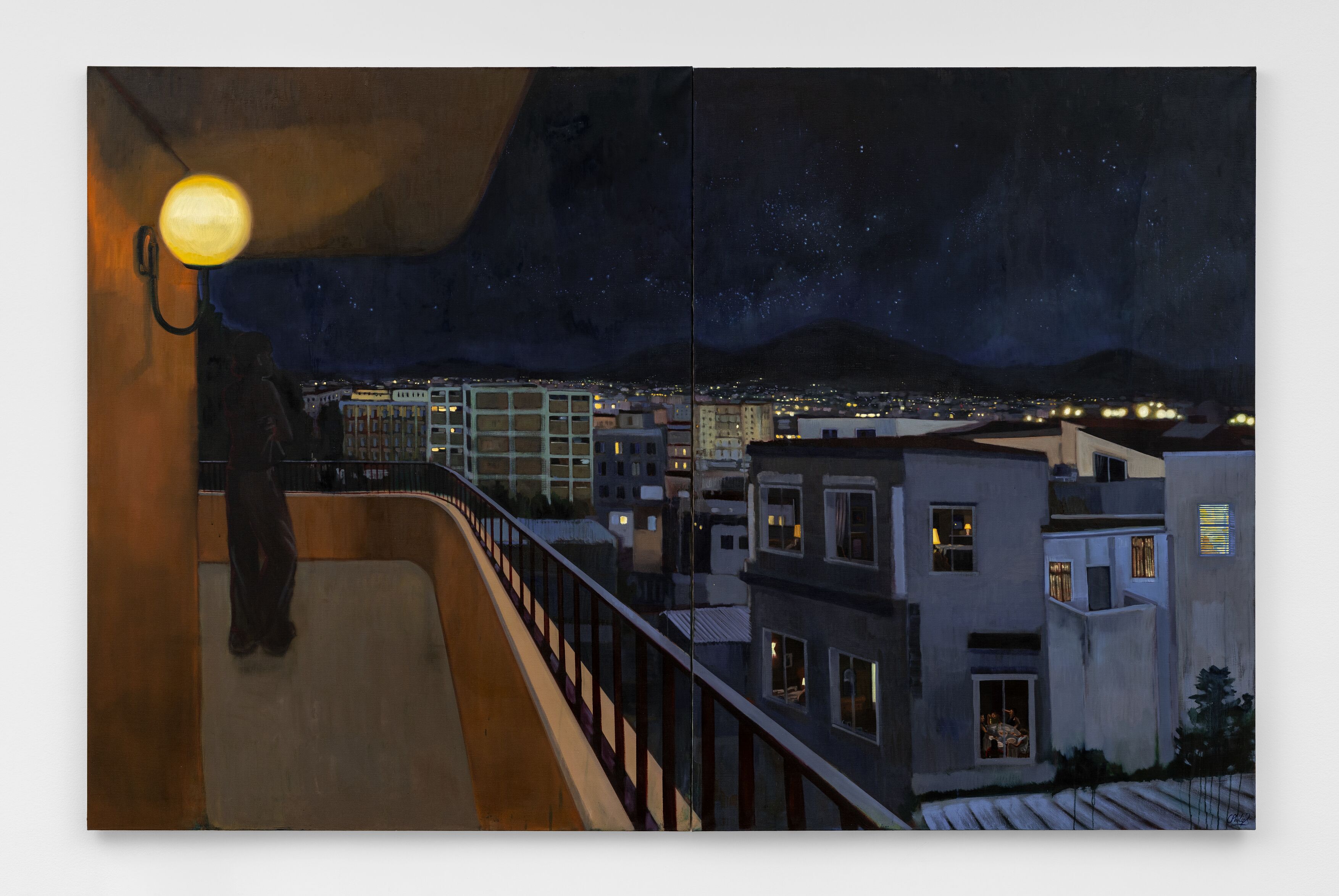 painting of person against coloured background