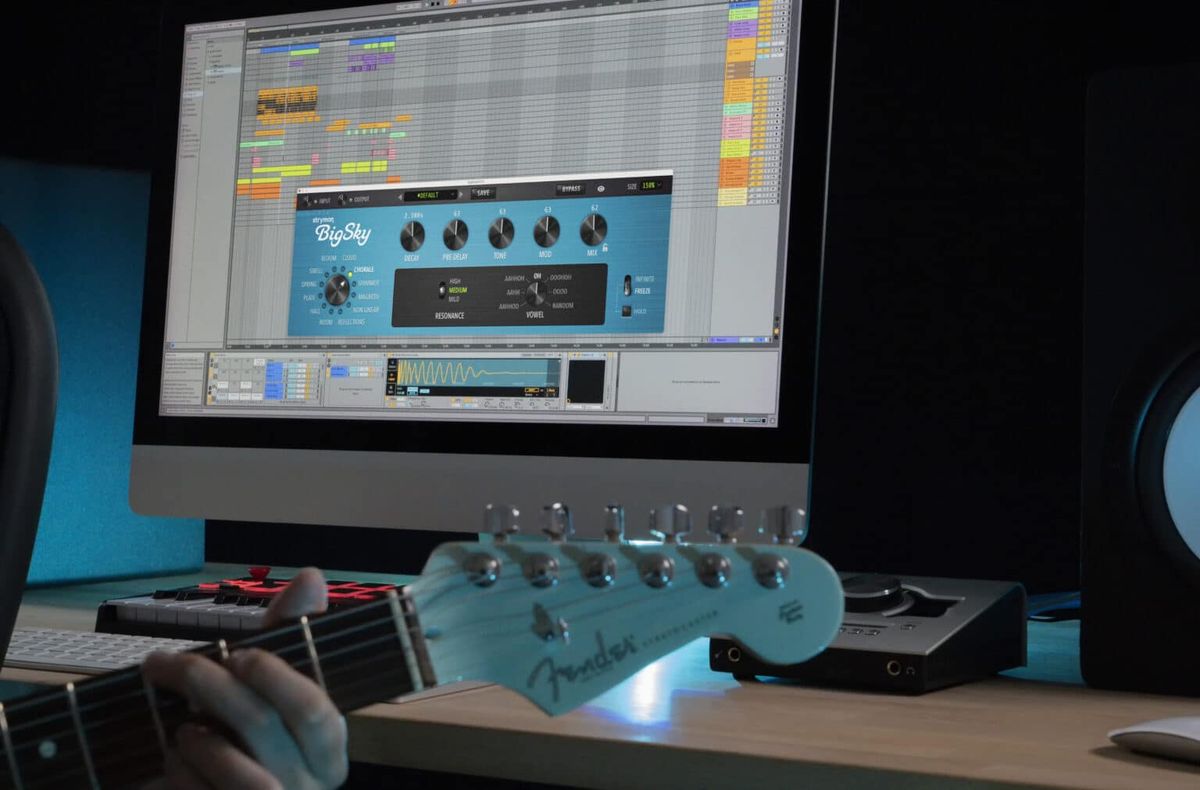 A guitarist uses Strymon's new BigSky plugin