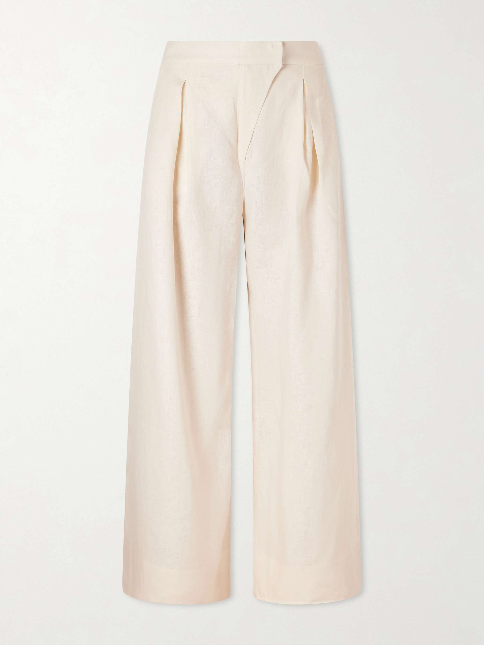 Hydra Pleated Linen Wide-Leg Pants
