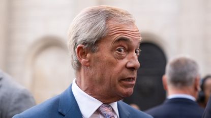 Nigel Farage, Reform UK leader, grimacing