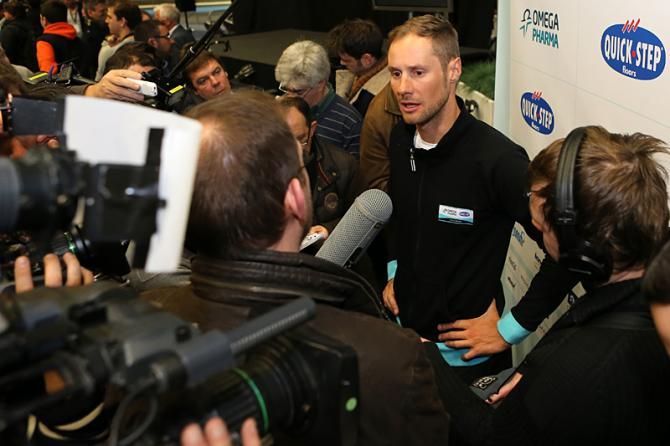 Tom Boonen stands up to the press