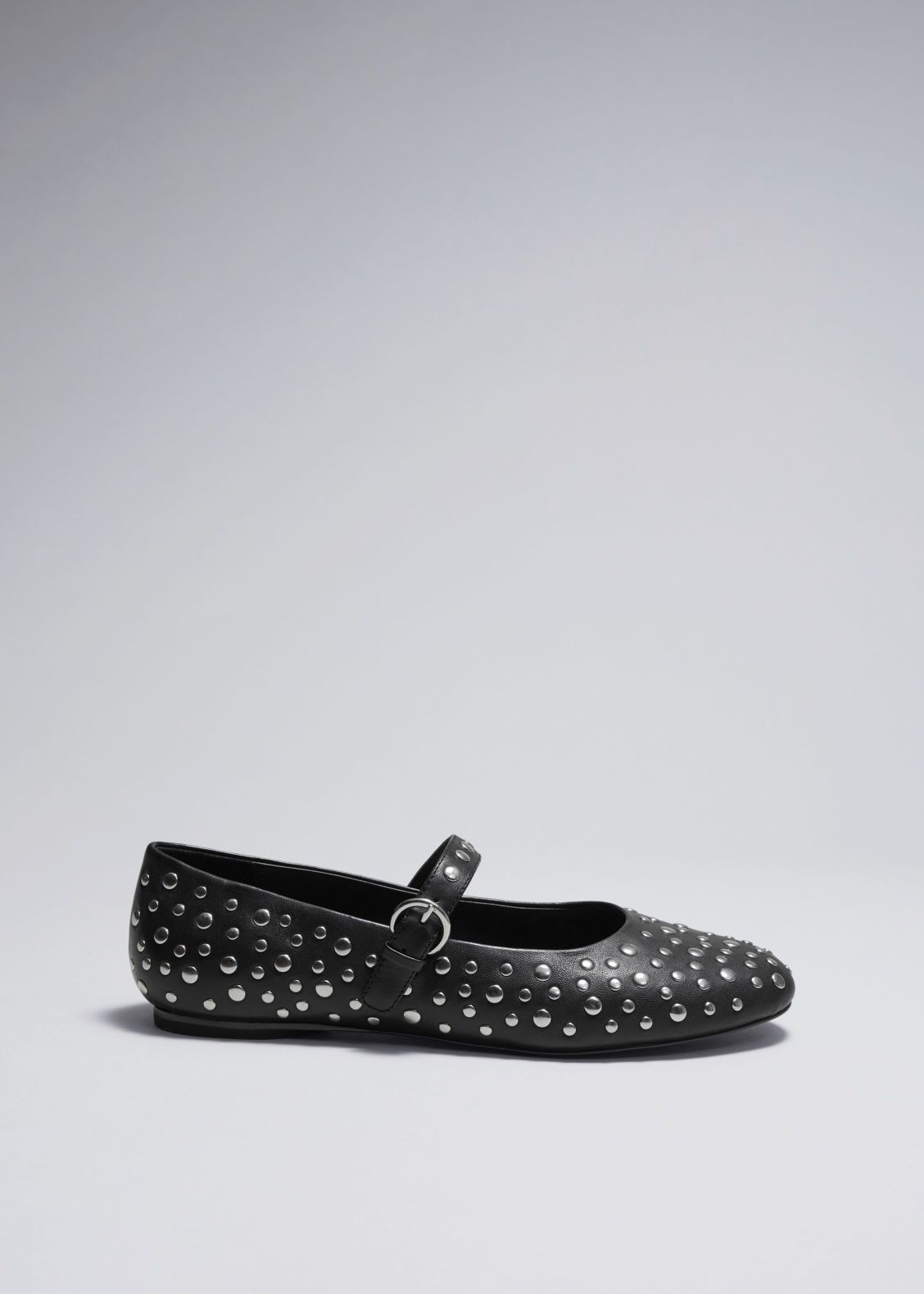 Studded Leather Ballet Flats