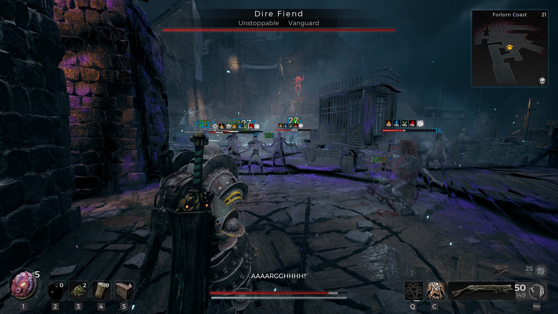 Captura de pantalla de Remnant 2 del jugador usando habilidades ritualistas