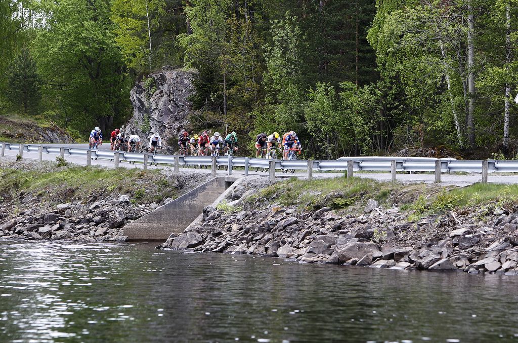 The peloton speeds along with little opportunity to take in the scenery