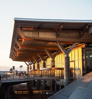 Th exterior of the new terminal.