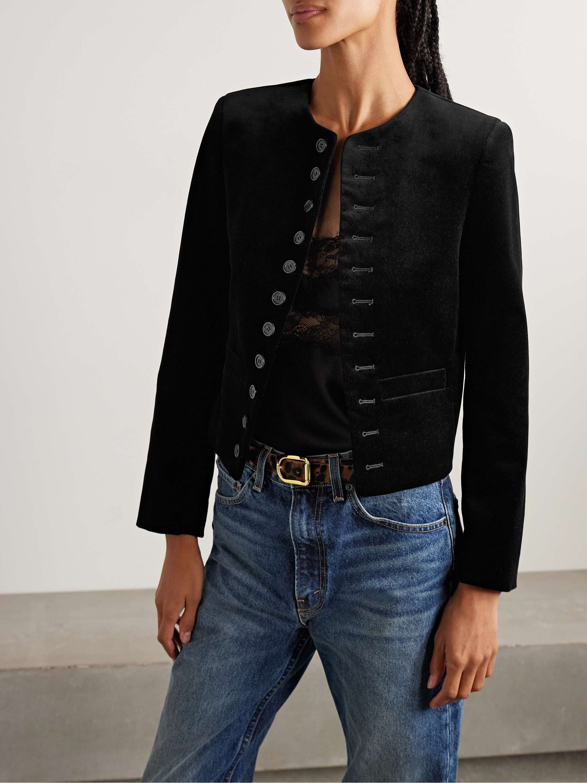 Nili Lotan, Patti Cotton-Blend Velvet Jacket