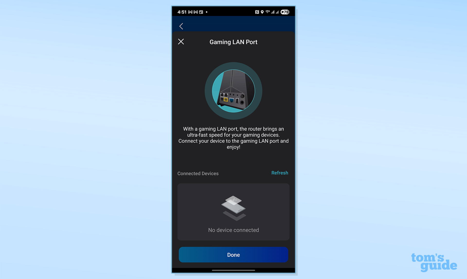 A screenshot from the TP-Link Archer GE650 router app