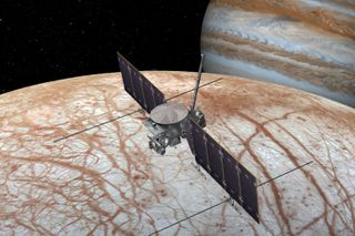 Artist's conception of the Europa Clipper, a mission that could be sent out to the icy moon in the coming decades.
