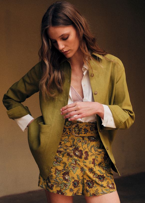 Will Jacket - Golden Olive - Linen - S&amp;eacute;zane