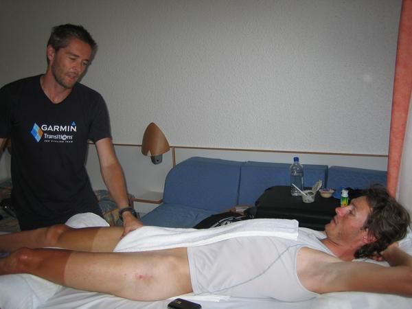 A post-race massage can last anything up to an hour