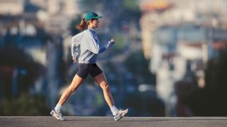 A woman doing power walking 