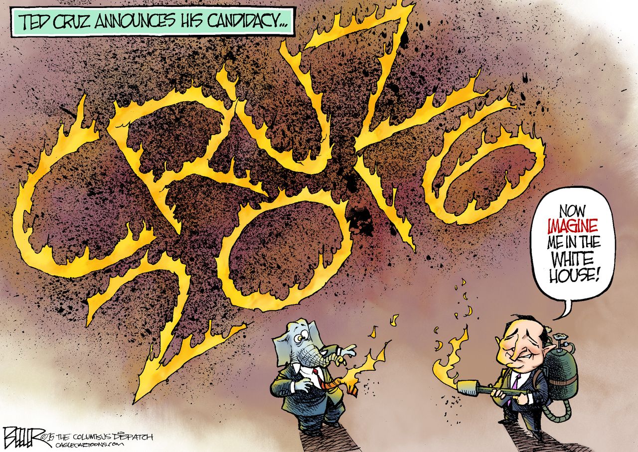 Political cartoon U.S. Ted Cruz 2016