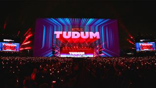 A crowd looks at the stage during Netflix Tudum