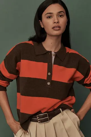 Maeve Rugby Polo Sweater