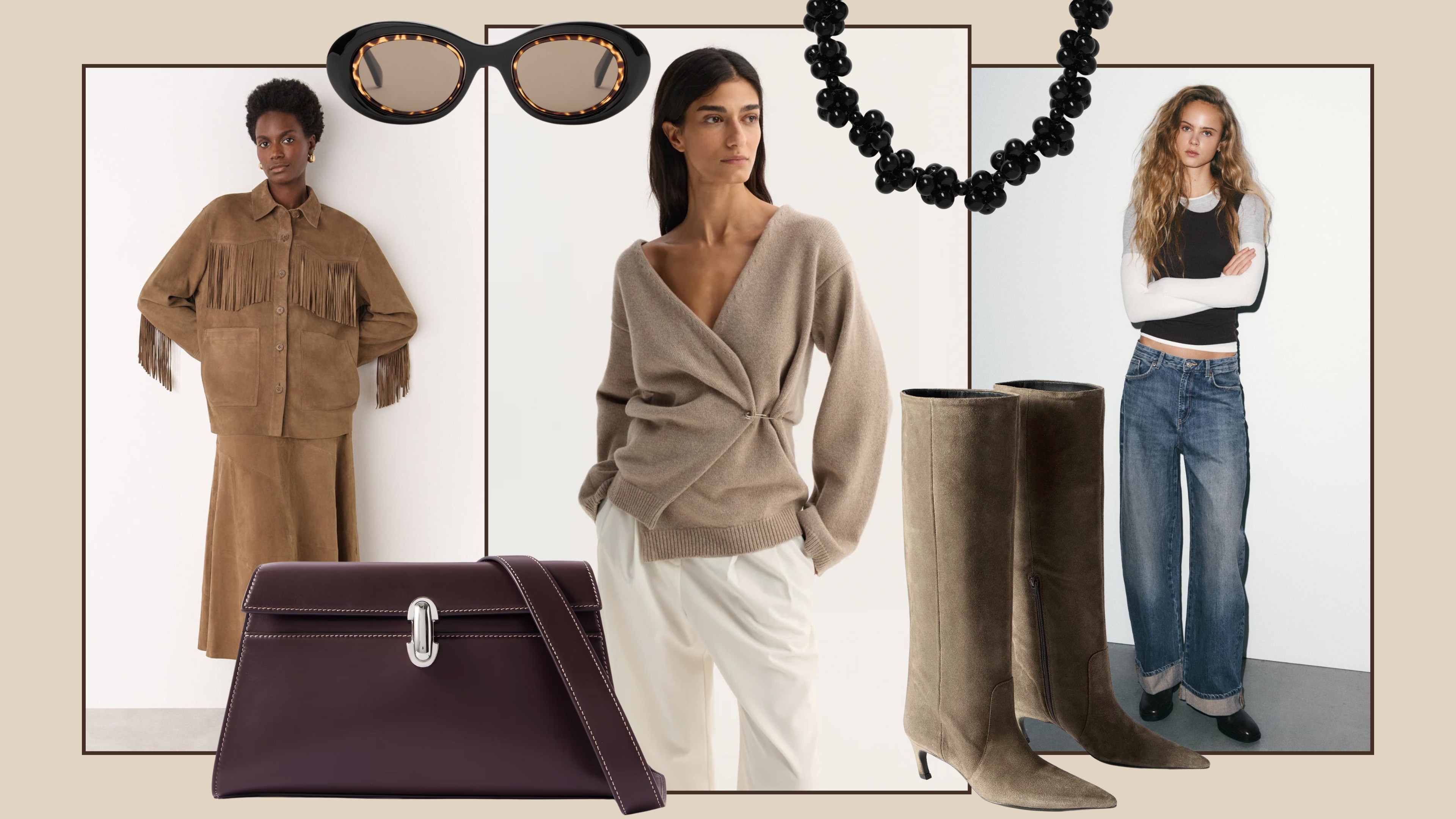 Looks and products from Whistles, R&oacute;he, M&amp;S, Savette, Net-a-Porter, Mint Velvet, Zara, Loewe. 