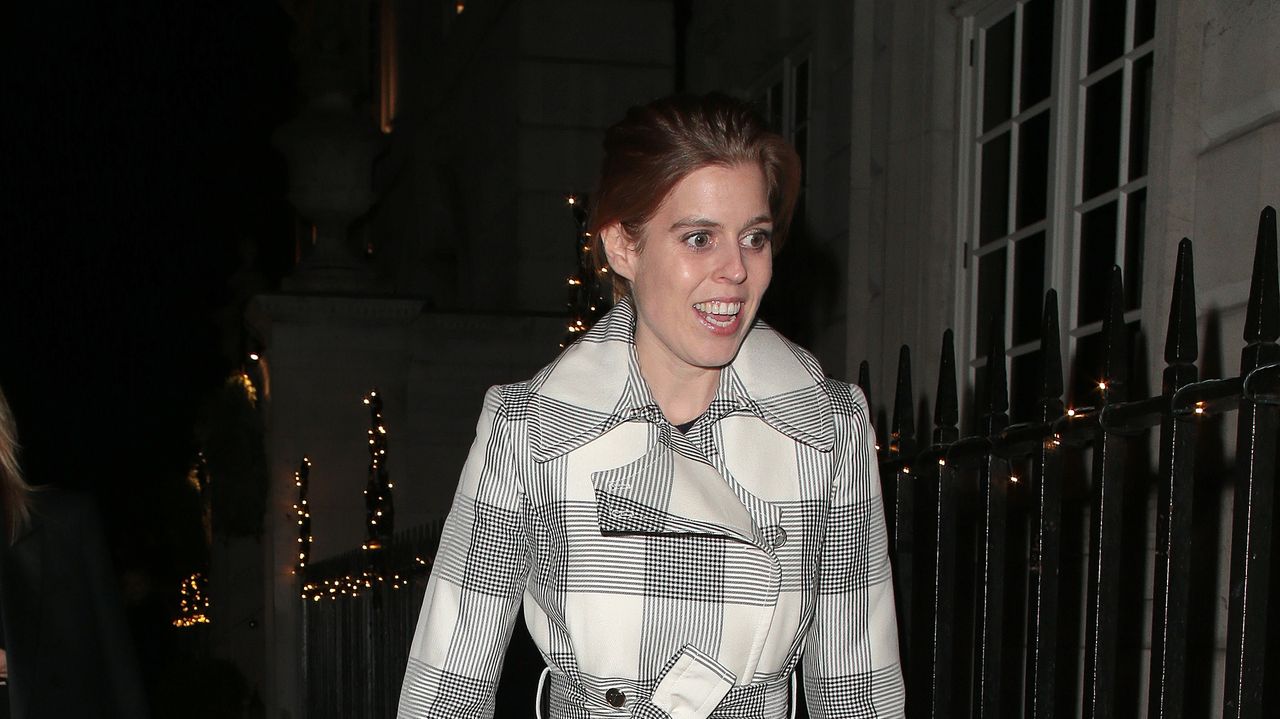 Princess Beatrice&#039;s cosy checked trench coat 