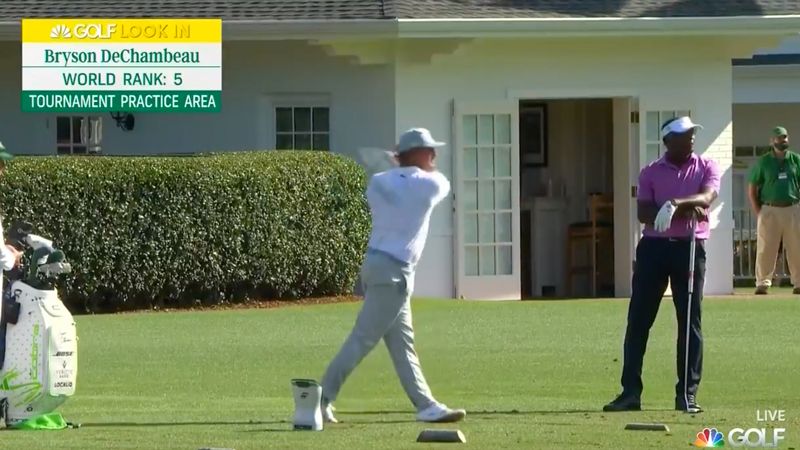 DeChambeau pummels drives on augusta range