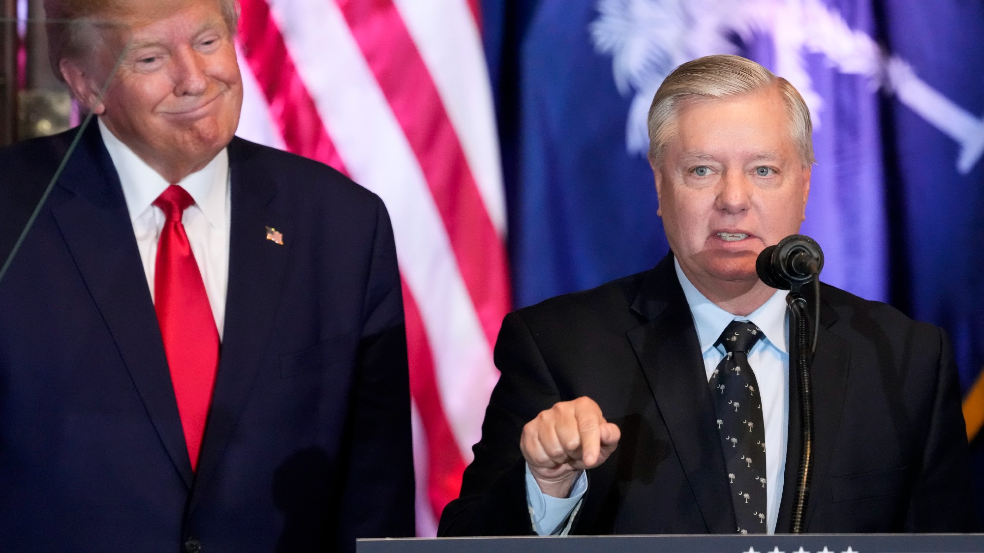 Lindsey Graham and Donald Trump in 2023.