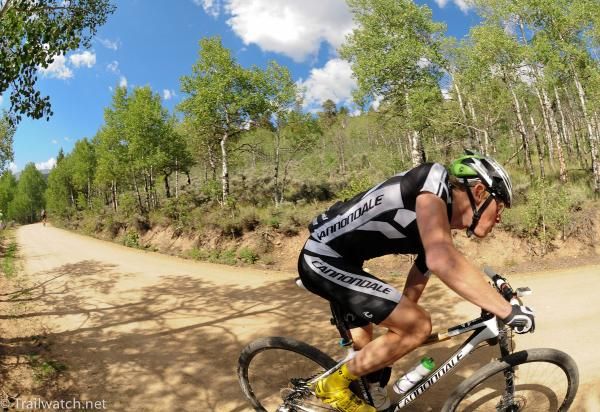 Alex Grant (Cannondale) riding behind the leaders