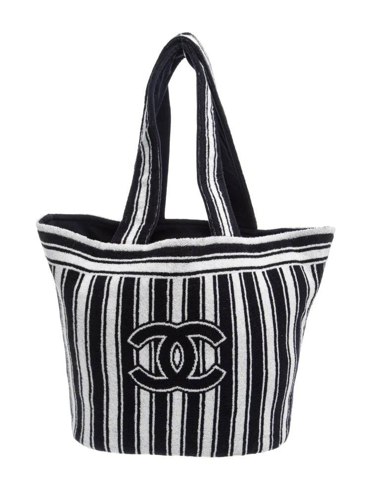 Chanel, Coco Beach Striped Tote