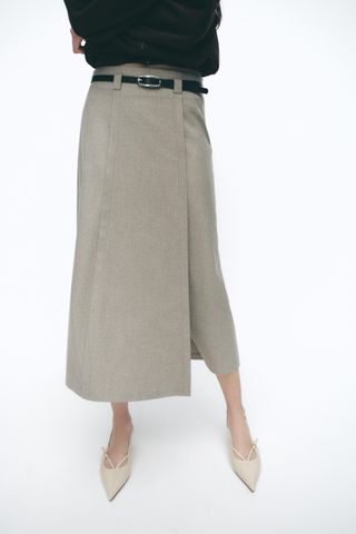 Midi Skirt With Belt