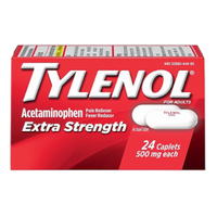 Tylenol 500mg Acetaminophen 24 tablets | $6.98 at Staples