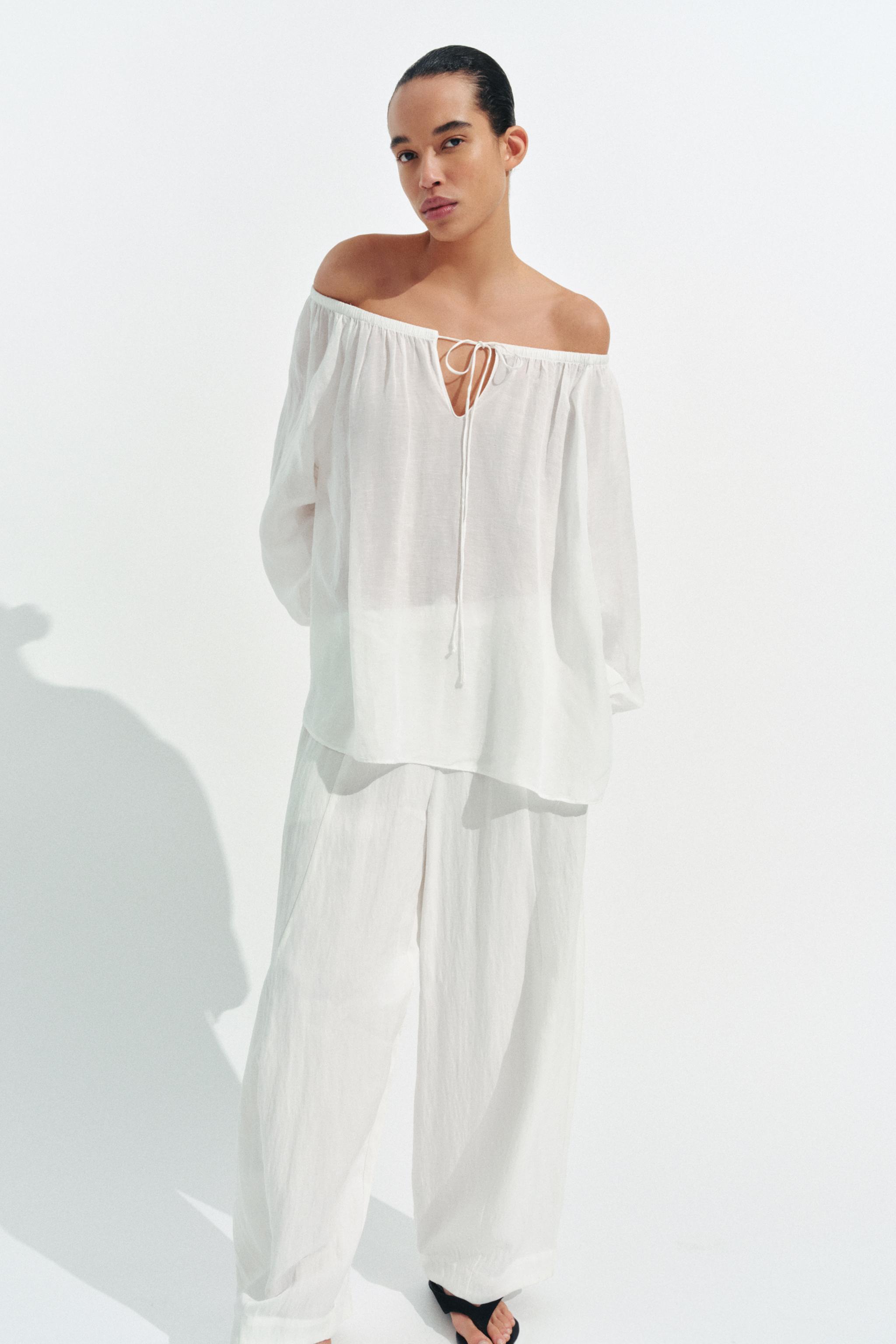 Zw Collection Linen Blend Blouse