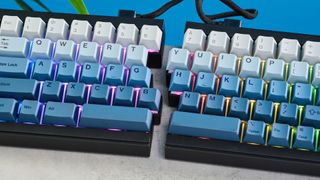 An Epomaker Split65 split ergonomic mechanical keyboard