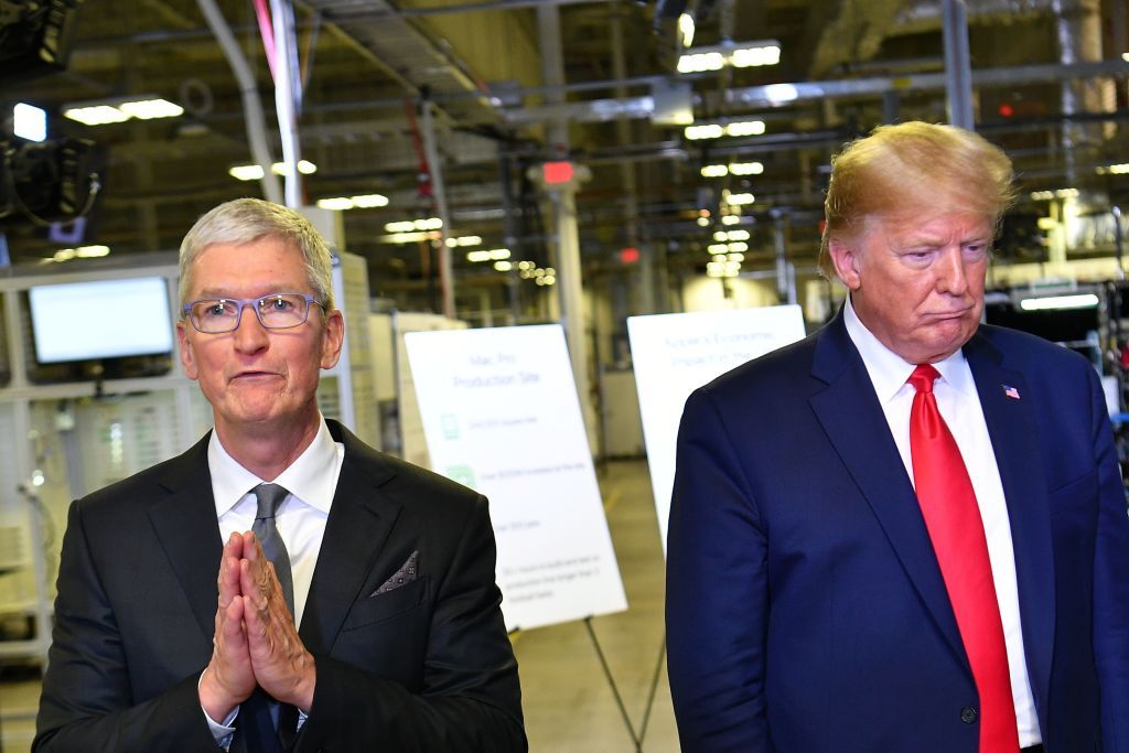 Tim Cook and Donald Trump in Austin