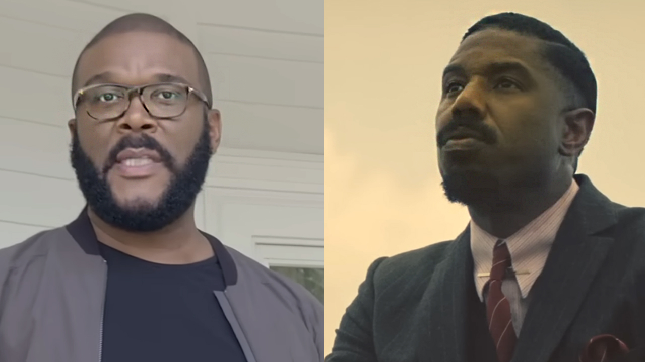 Tyler Perry giving a tour of hist studio for Architectural Digest, Michael B. Jordan in Sinners.