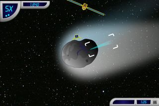 Scene from NASA's Comet Quest iPhone game