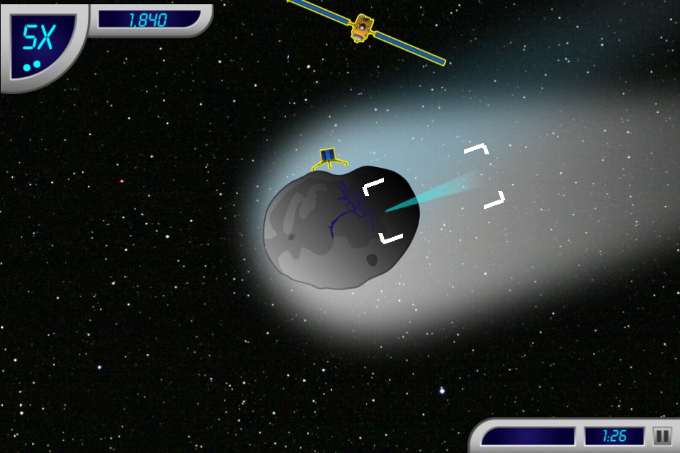 Scene from NASA&#039;s Comet Quest iPhone game