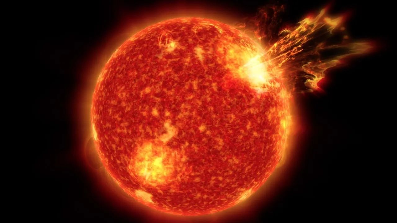 an image of a flare erupting from the sun